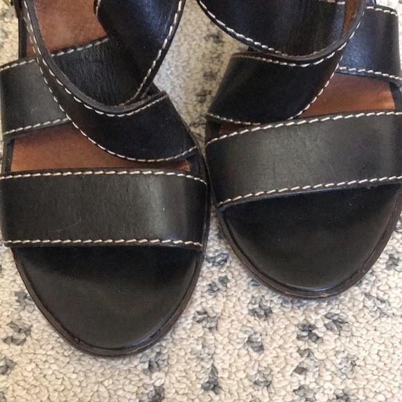 Frye Black Heeled Sandals with Buckle - Picture 6 of 9